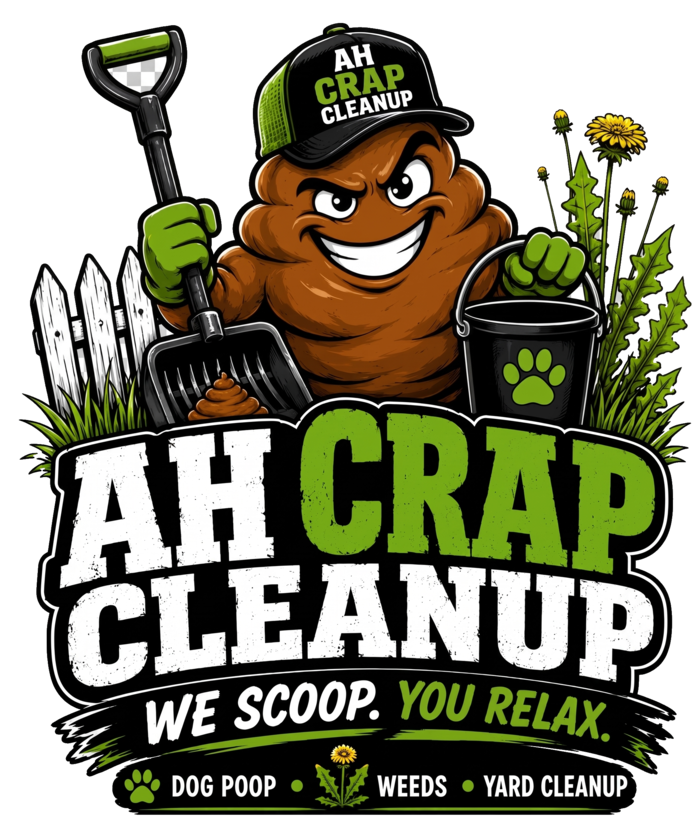 Ah Crap Cleanup mascot — we scoop, you relax